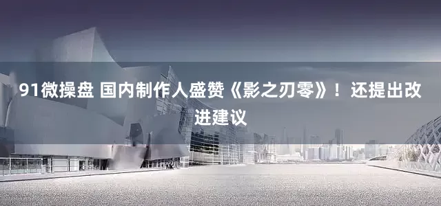91微操盘 国内制作人盛赞《影之刃零》！还提出改进建议